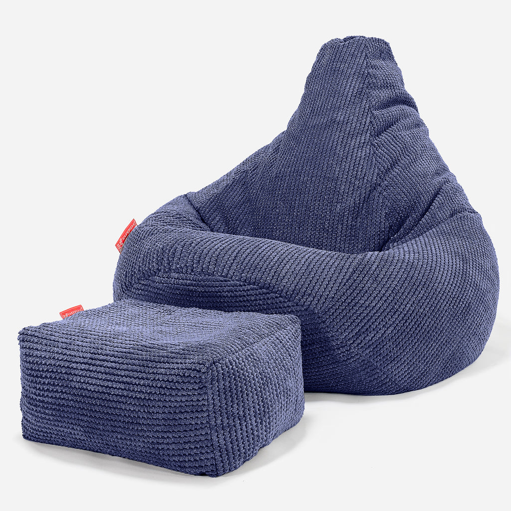 Highback Bean Bag Chair - Pom Pom Purple 01