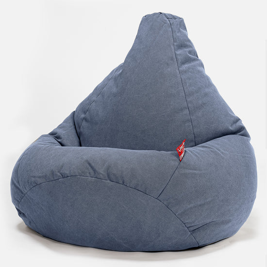 Highback Bean Bag Chair - Canvas Navy 02