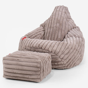 Highback Bean Bag Chair - Ultra Plush Cord Minky