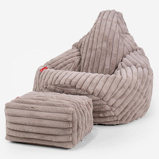 Highback Bean Bag Chair - Ultra Plush Cord Minky 01