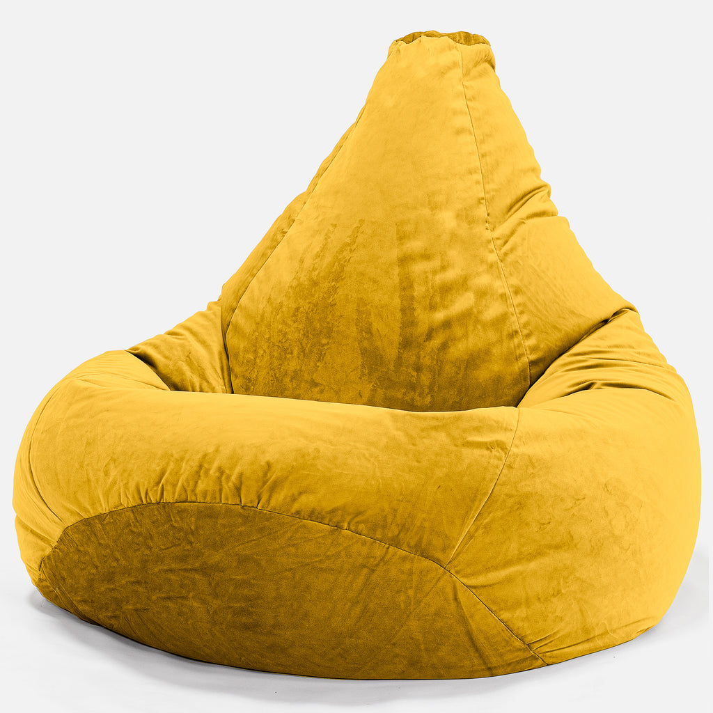 Highback Bean Bag Chair - Velvet Gold 02