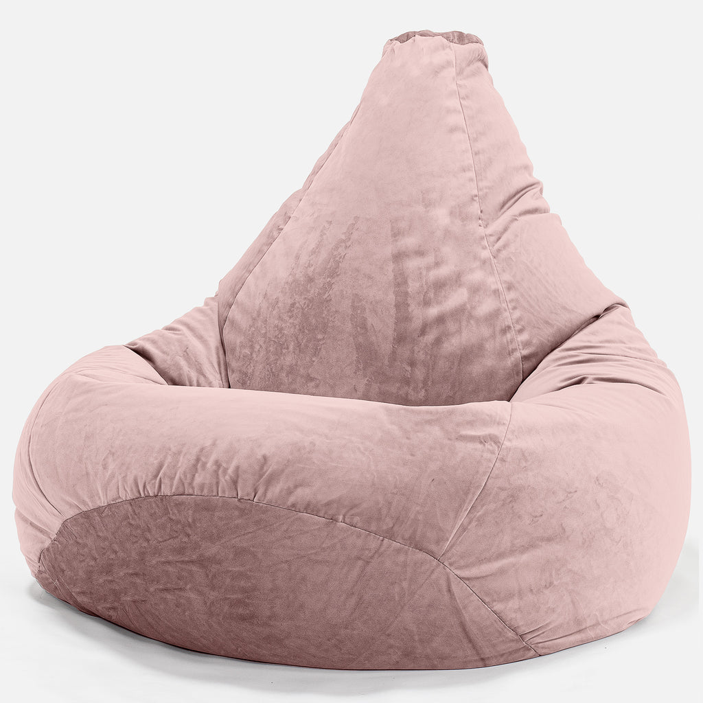Highback Bean Bag Chair - Velvet Rose Pink 02