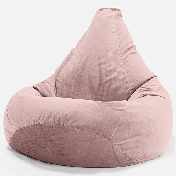 Highback Bean Bag Chair - Velvet Rose Pink 01