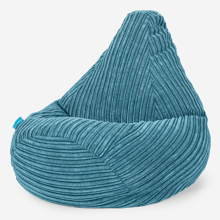 Highback Kids Bean Bag Chair 1-5 yr - Cord Aegean Blue 02