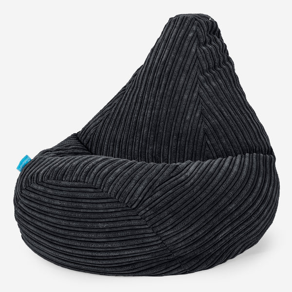 Highback Kids Bean Bag Chair for Toddlers 1-3 yr - Cord Black 01