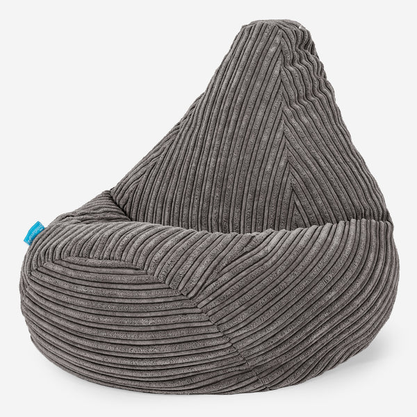 Highback Kids Bean Bag Chair for Toddlers 1-3 yr - Cord Graphite Grey 01