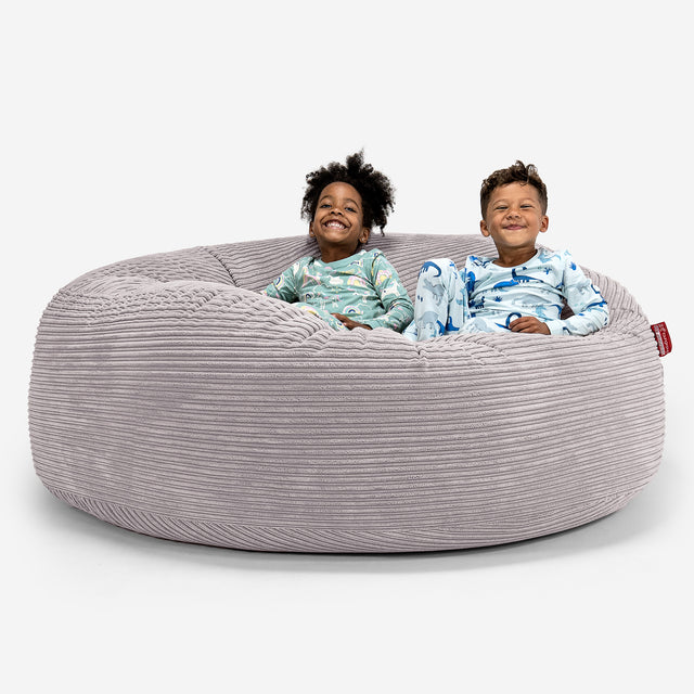 Huge Family Sized Kids' Bean Bag 3-14 yr - Cord Aluminium Silver 01