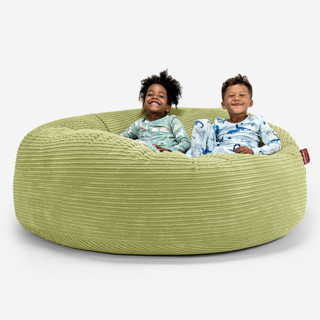 Huge Family Sized Kids' Bean Bag 3-14 yr - Cord Lime Green 01