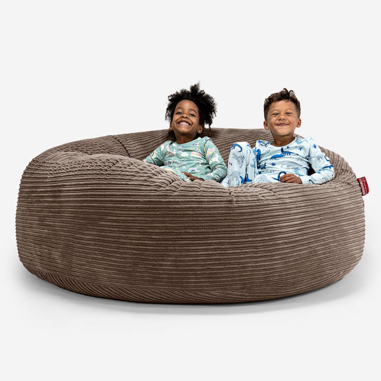 Huge Family Sized Kids' Bean Bag 3-14 yr - Cord Mocha Brown 01