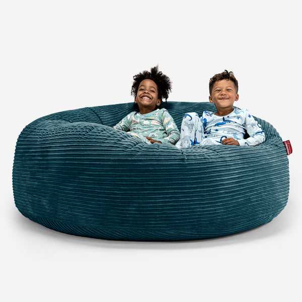 Huge Family Sized Kids' Bean Bag 3-14 yr - Cord Teal Blue 01