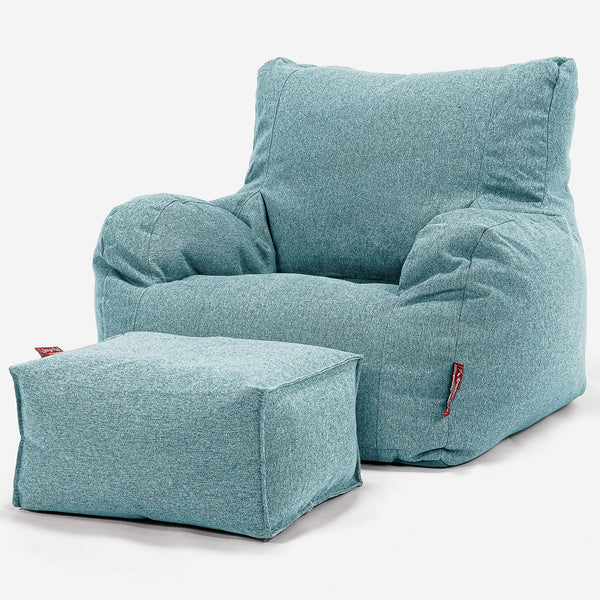 Bean Bag Armchair - Interalli Wool Aqua 01