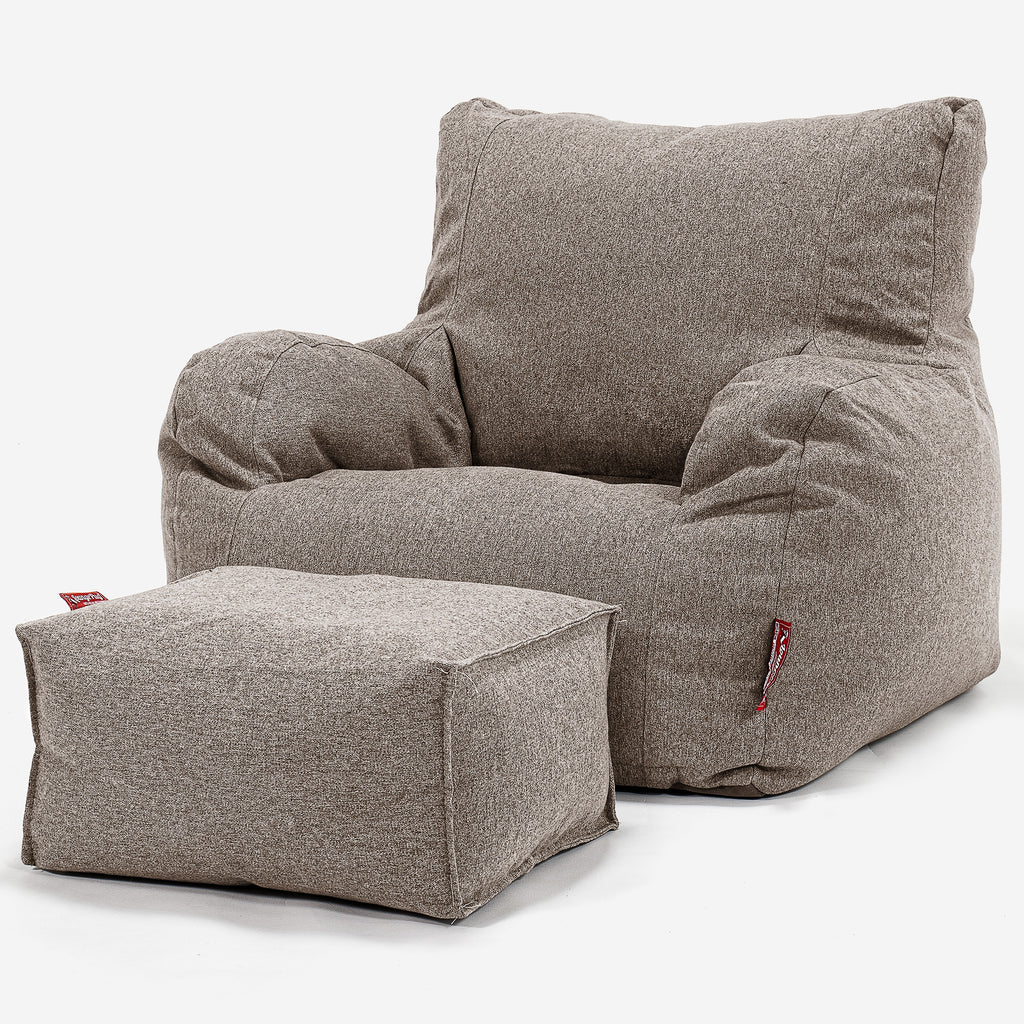 Bean Bag Armchair - Interalli Wool Biscuit 02
