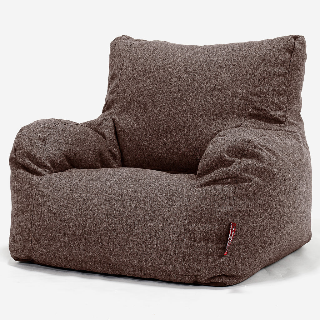 Bean Bag Armchair - Interalli Wool Brown 01