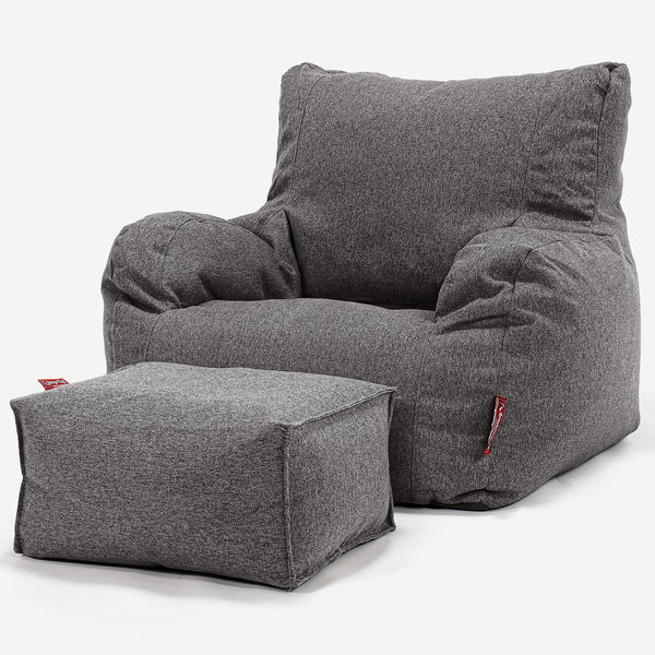 Bean Bag Armchair - Interalli Wool Grey 01