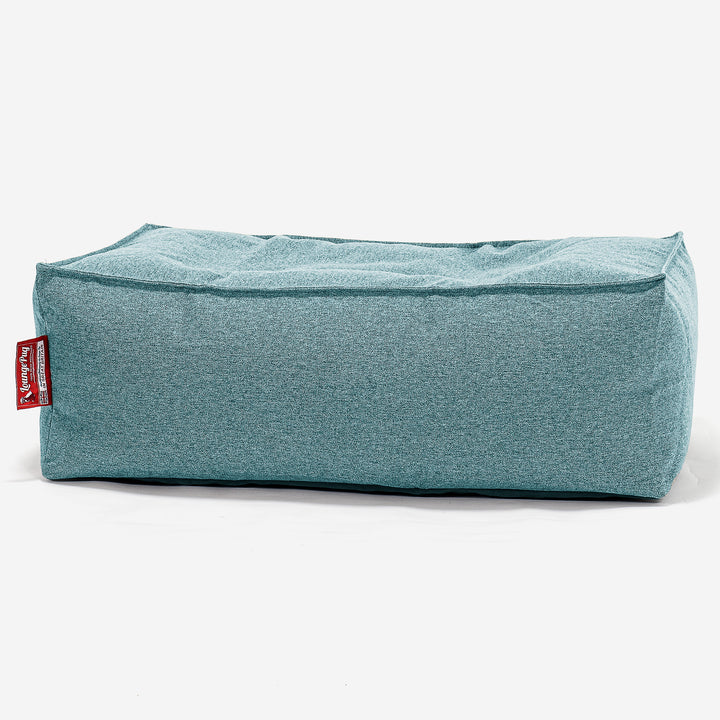 Large Footstool - Interalli Wool Aqua 01