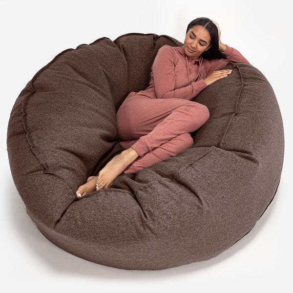 Mega Mammoth Bean Bag Sofa - Interalli Wool Brown 01