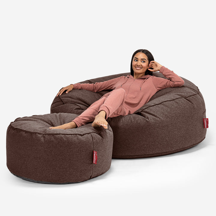 Mega Mammoth Bean Bag Sofa - Interalli Wool Brown 02