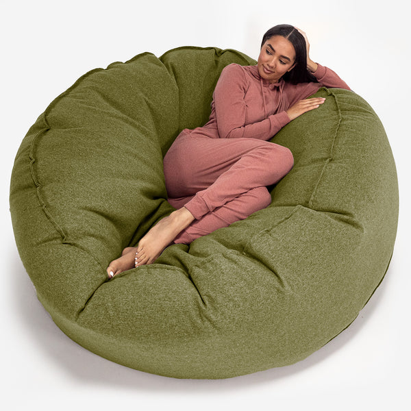 Mega Mammoth Bean Bag Sofa - Interalli Wool Lime Green 01