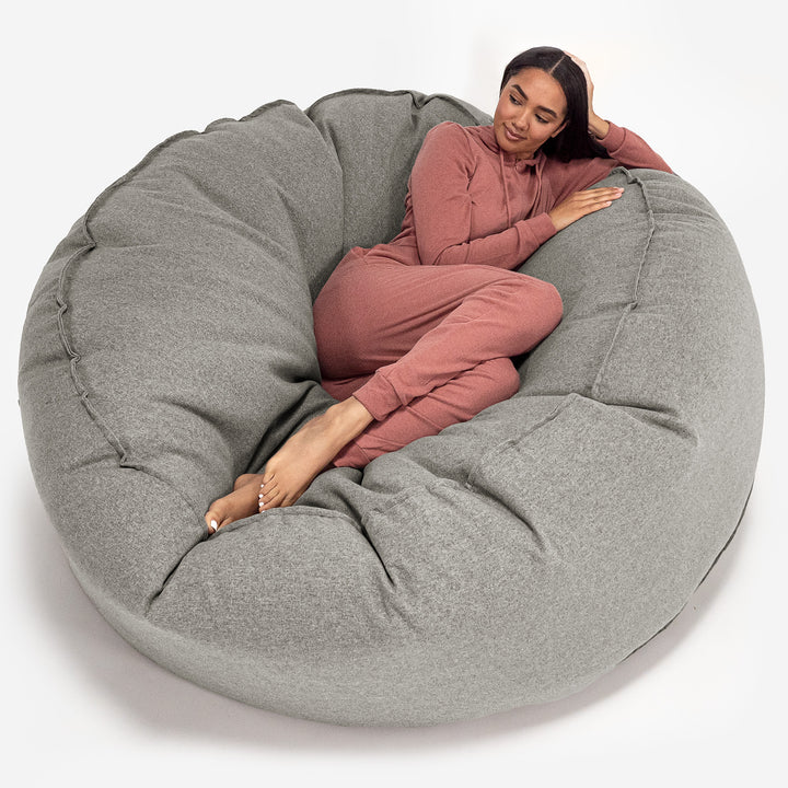 Mega Mammoth Bean Bag Sofa - Interalli Wool Silver 01