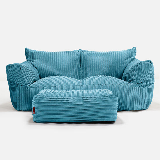 Josephine Sofa Bean Bag - Cord Aegean Blue 02