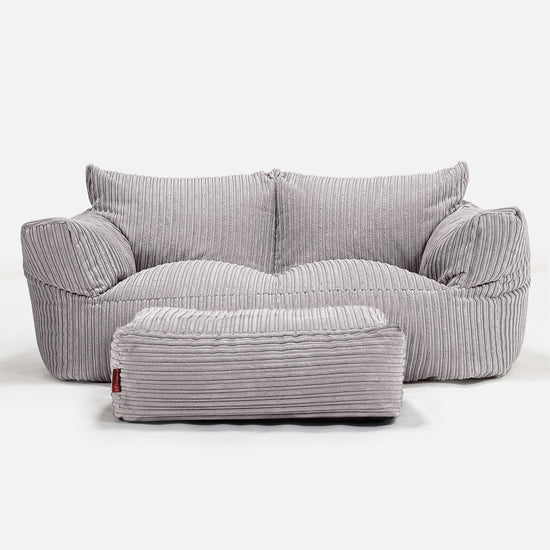 Josephine Sofa Bean Bag - Cord Aluminium Silver 02