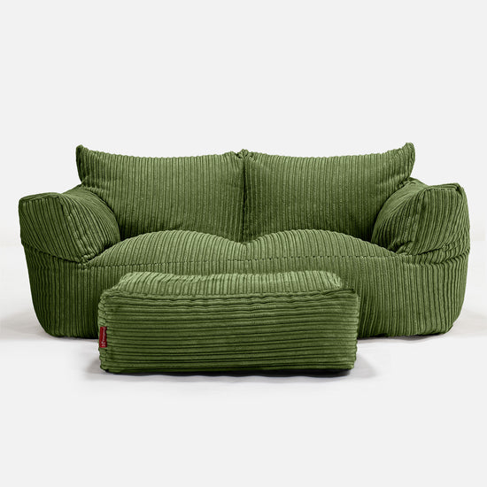 Josephine Sofa Bean Bag - Cord Forest Green 02
