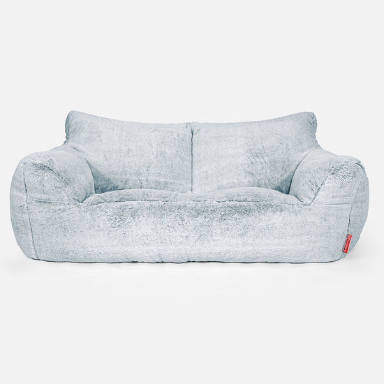 Josephine Sofa Bean Bag - Fluffy Faux Fur Rabbit Dusty Blue 01