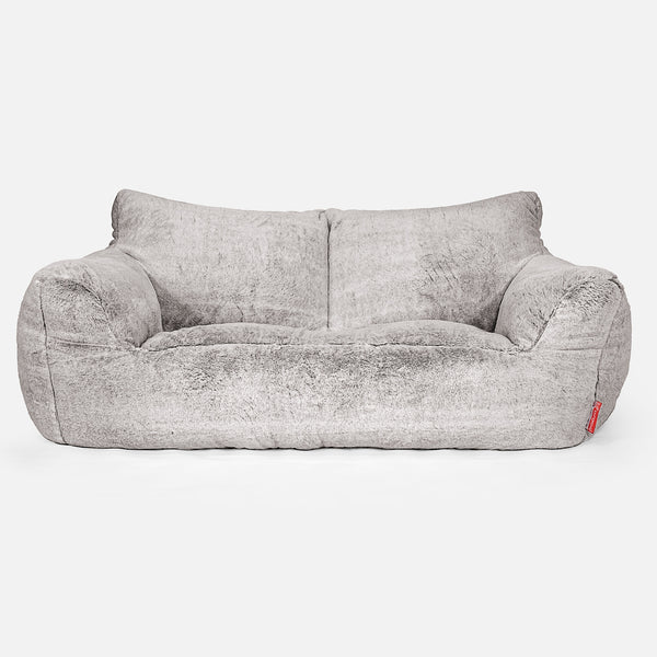 Josephine Sofa Bean Bag - Fluffy Faux Fur Rabbit Light Grey 01