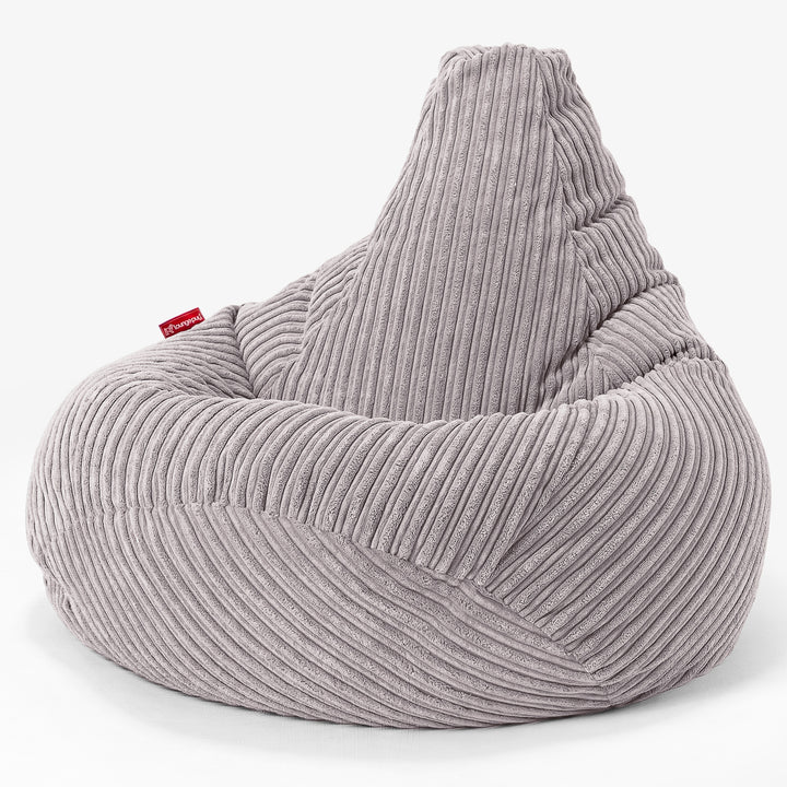 Children's Gaming Bean Bag Chair 6-14 yr - Cord Aluminium Silver 02