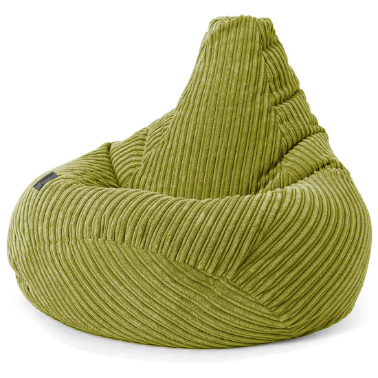 Children's Gaming Bean Bag Chair 6-14 yr - Cord Lime Green 03