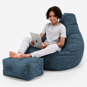 Children's Gaming Bean Bag Chair 6-14 yr - Cord Navy Blue