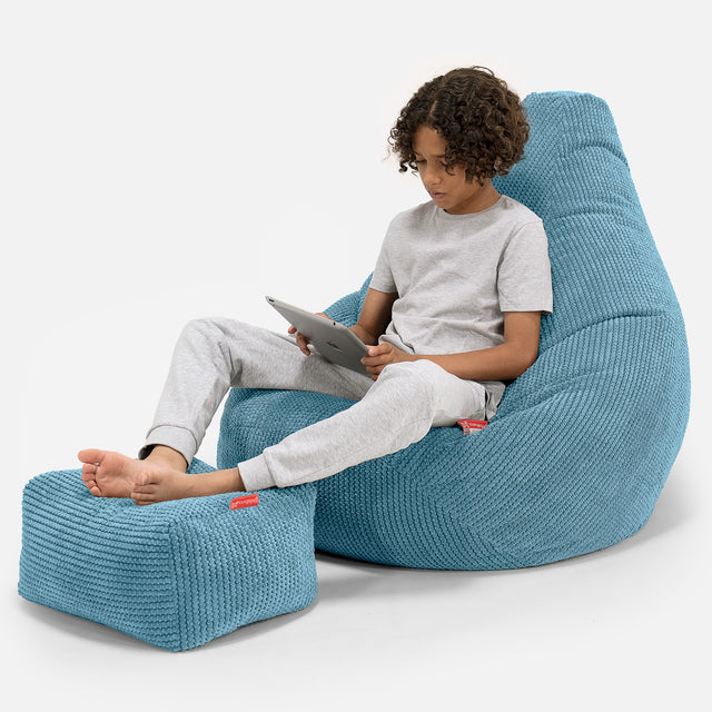 Children's Gaming Bean Bag Chair 6-14 yr - Pom Pom Aegean 01