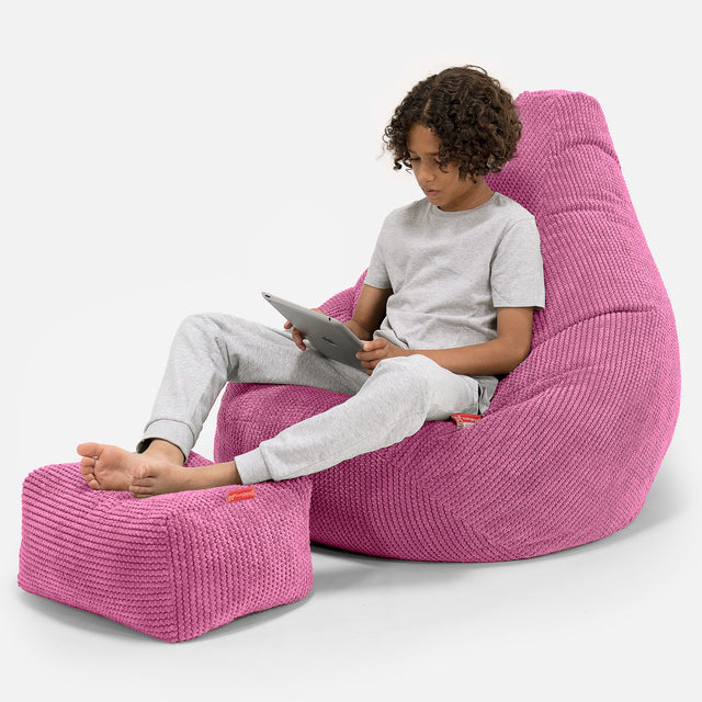 Children's Gaming Bean Bag Chair 6-14 yr - Pom Pom Pink 01