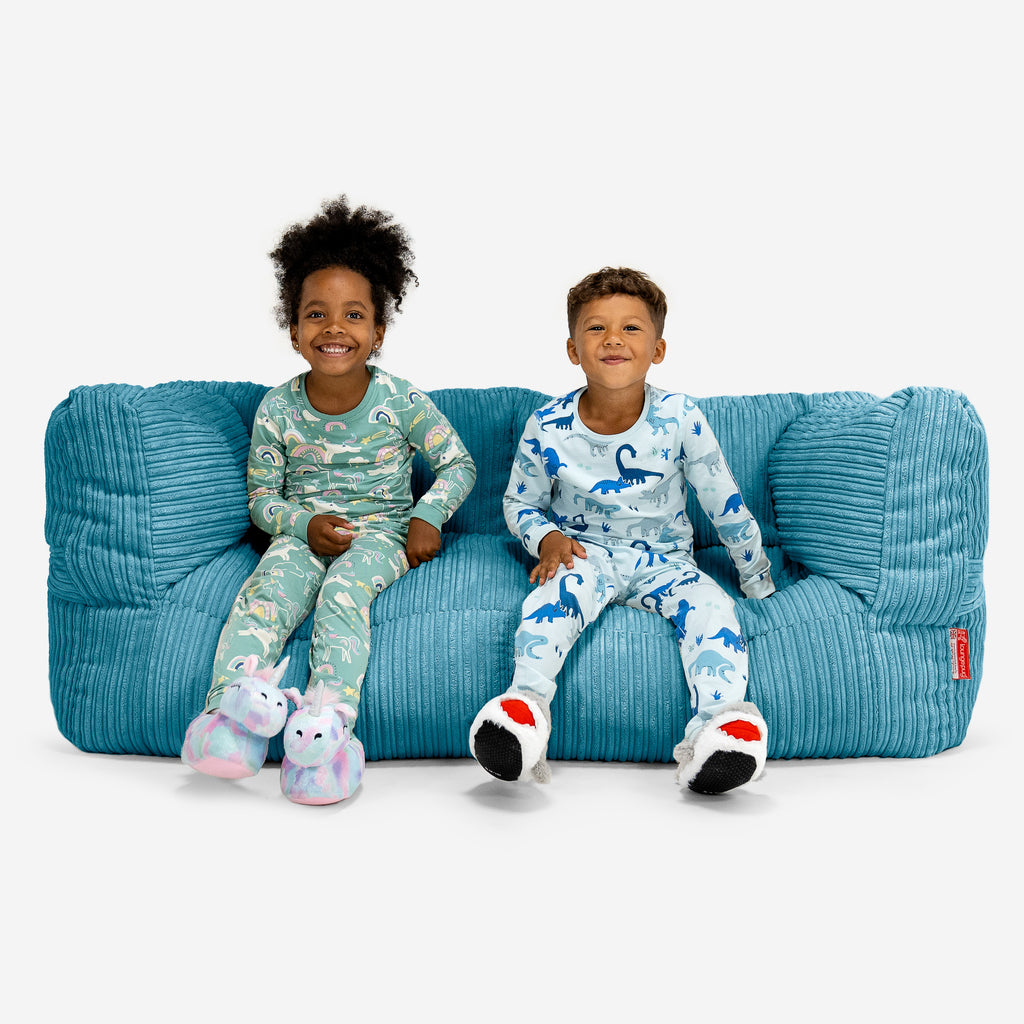 Kids' Giant Albert Sofa 2 Seater 3-14 yr - Cord Aegean Blue 01