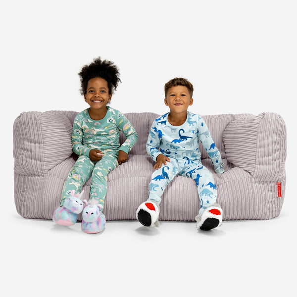 Kids' Giant Albert Sofa 2 Seater 3-14 yr - Cord Aluminium Silver 01