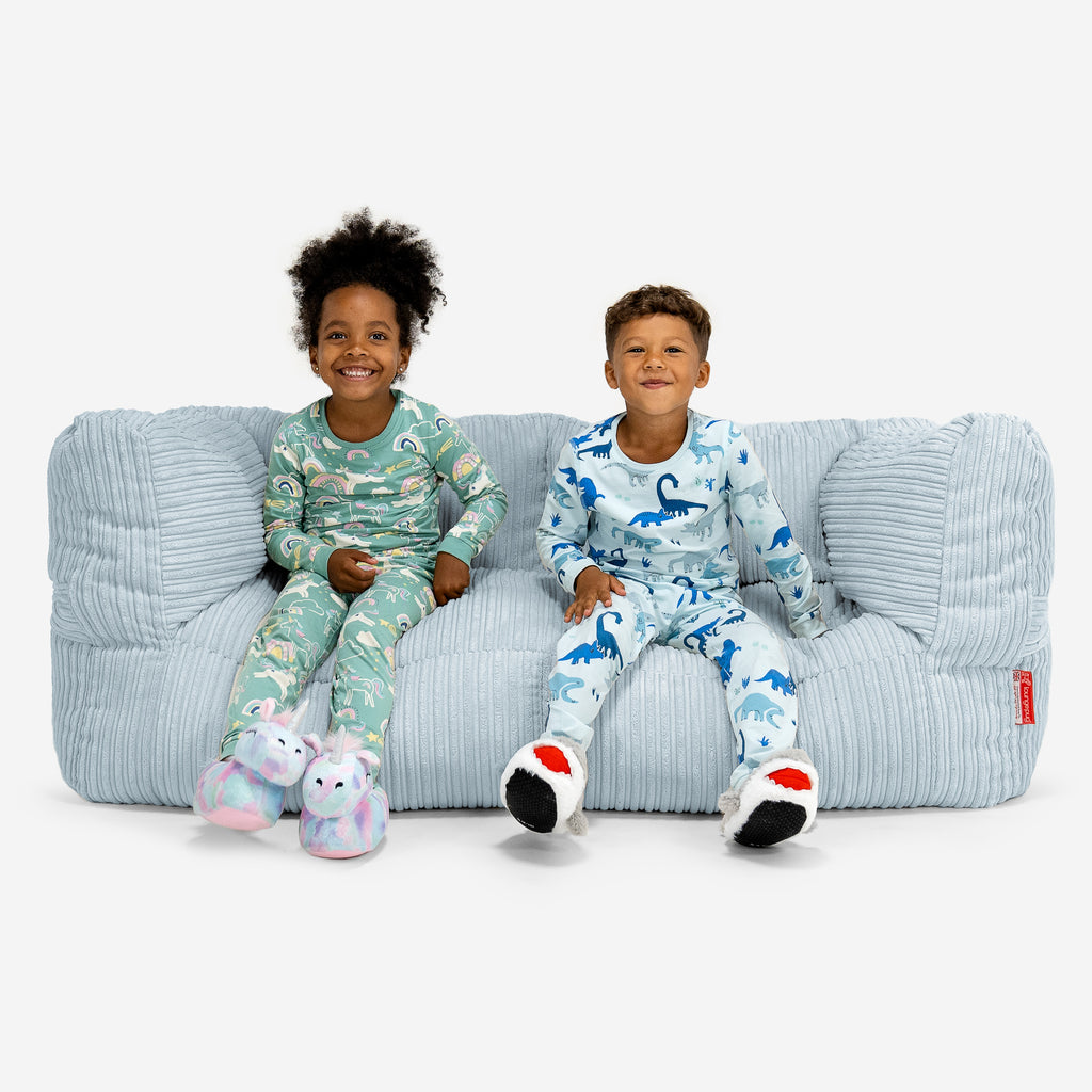Kids' Giant Albert Sofa 2 Seater 3-14 yr - Cord Baby Blue 01
