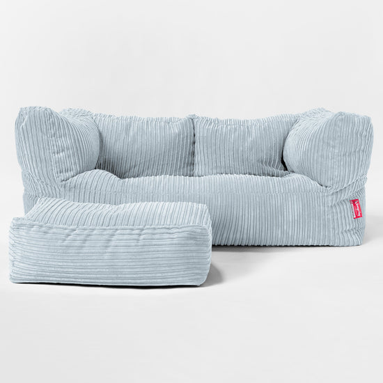 Kids' Giant Albert Sofa 2 Seater 3-14 yr - Cord Baby Blue 02