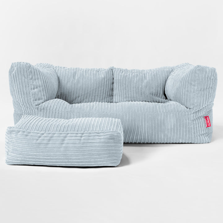 Kids' Giant Albert Sofa 2 Seater 3-14 yr - Cord Baby Blue 02