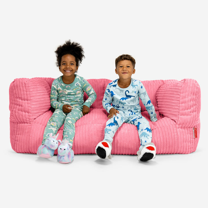 Kids' Giant Albert Sofa 2 Seater 3-14 yr - Cord Coral Pink 01