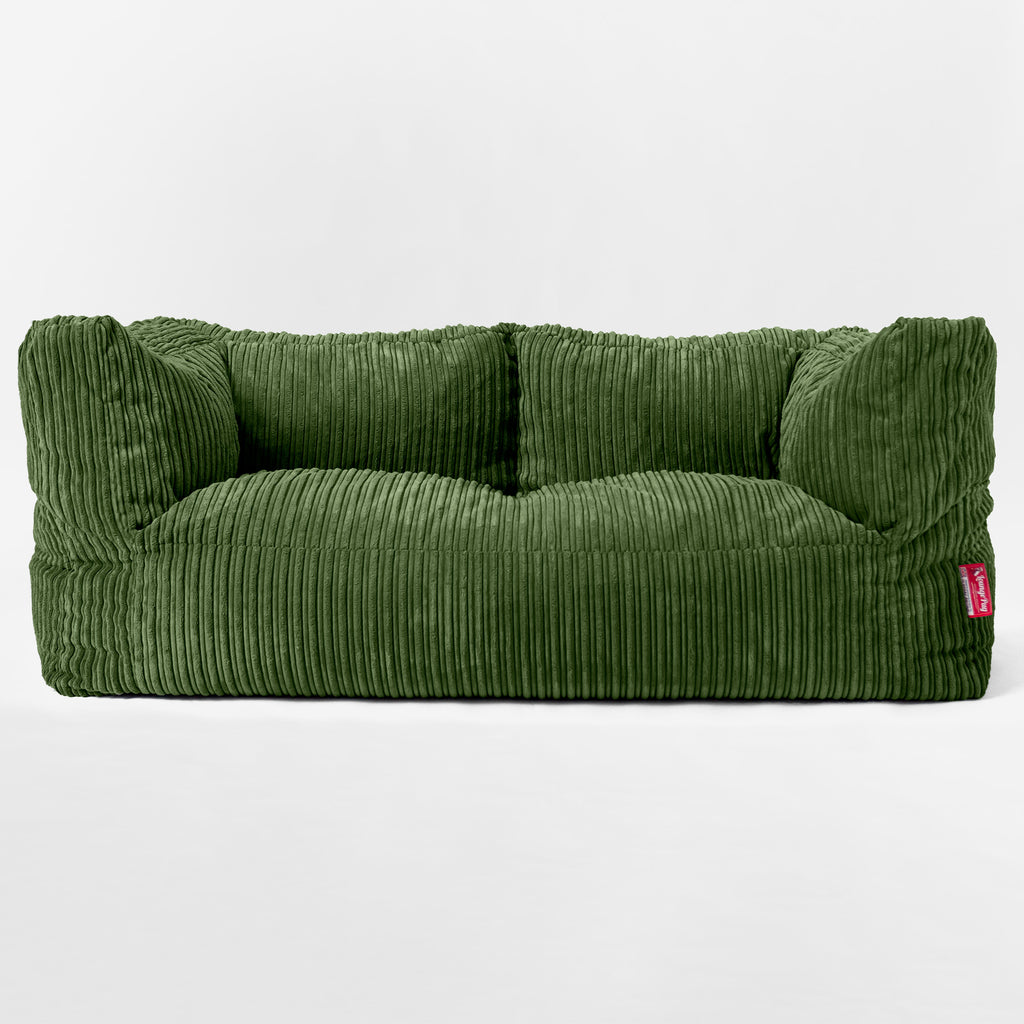 Kids' Giant Albert Sofa 2 Seater 3-14 yr - Cord Forest Green 03