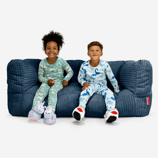 Kids' Giant Albert Sofa 2 Seater 3-14 yr - Cord Navy Blue 01