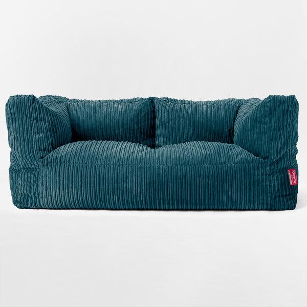 Kids' Giant Albert Sofa 2 Seater 3-14 yr - Cord Teal Blue 01