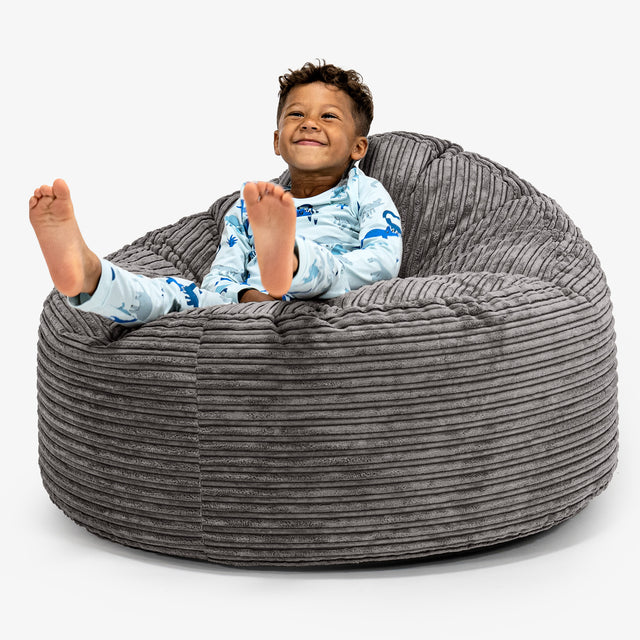 Kids' Giant Snuggle Bean Bag 3-8 yr - Cord Graphite Grey 01