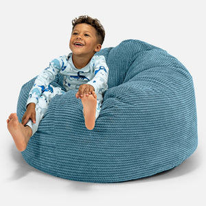 Kids Giant Snuggle Bean Bag 3-8 yr - Pom Pom Aegean Blue