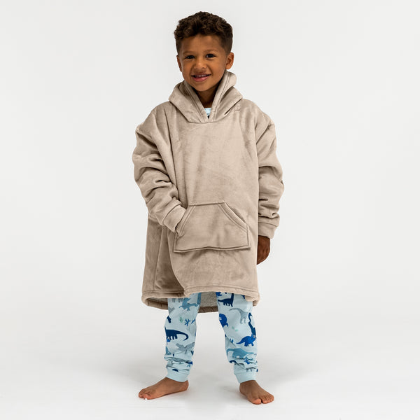 Kid's Oversized Hoodie Blanket Sweatshirt - Minky Cream / Mink 01
