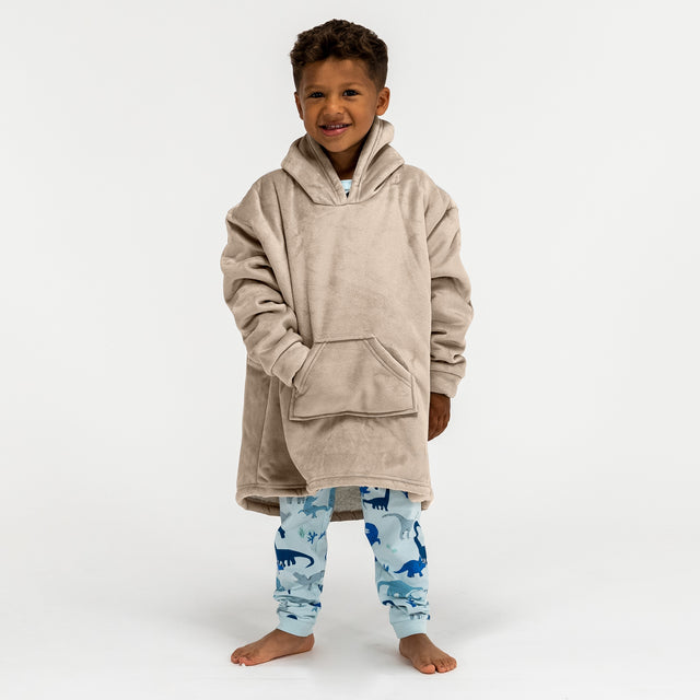 Kid's Oversized Hoodie Blanket Sweatshirt - Minky Cream / Mink 01