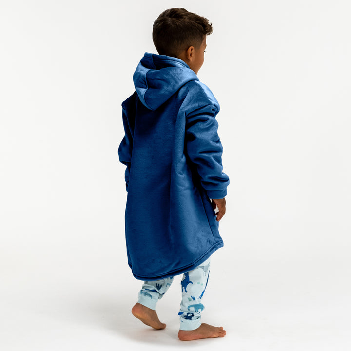 Kids Oversized Hoodie Blanket Sweatshirt Minky Dark Blue