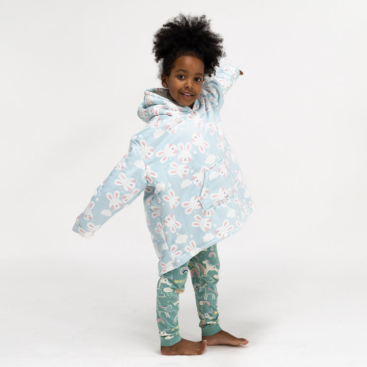 Kid's Oversized Hoodie Blanket Sweatshirt - Minky Rabbit 02