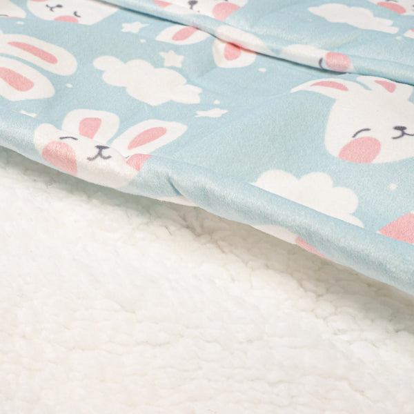 Kids Oversized Hoodie Blanket Sweatshirt - Minky Rabbit Fabric Close-up Image