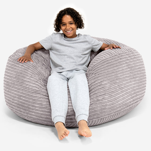 Ultra Comfy Kids' Super Sized Bean Bag 6-14 yr - Cord Aluminium Silver 01